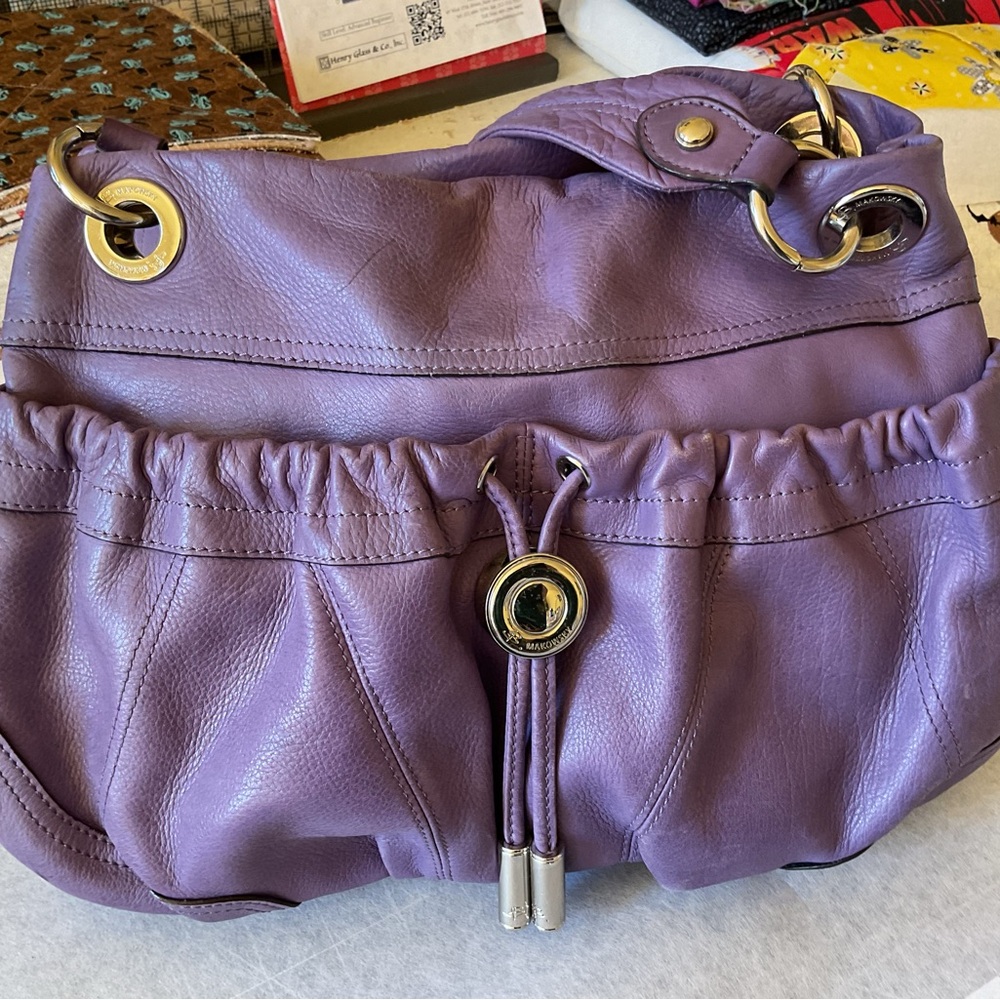 Purple Leather Women's Bag